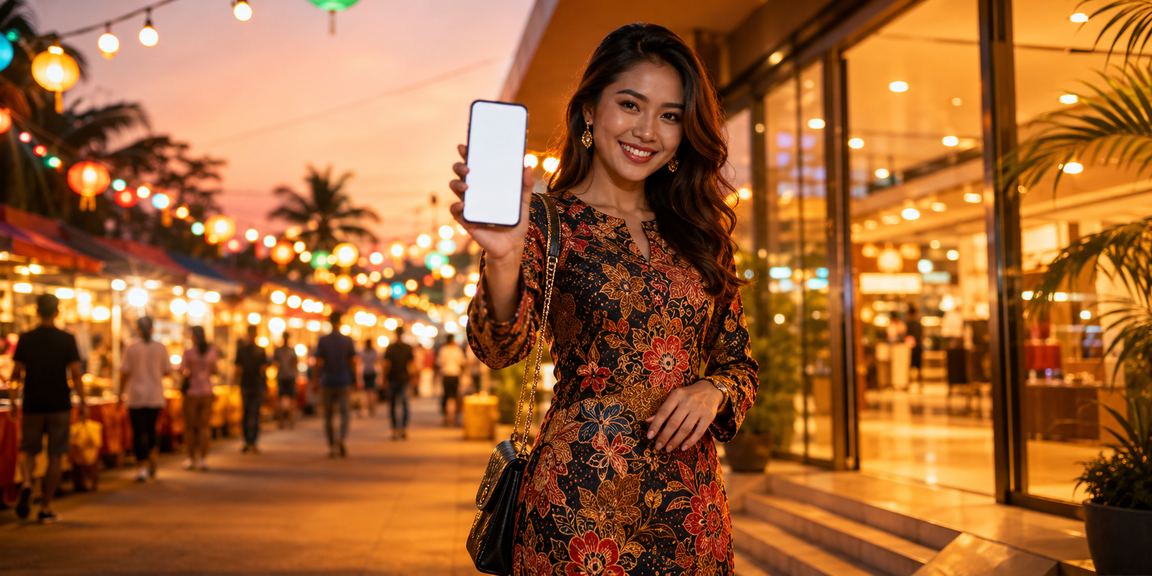 Aplikasi platform Malaysia dengan motif batik untuk akses mudah alih